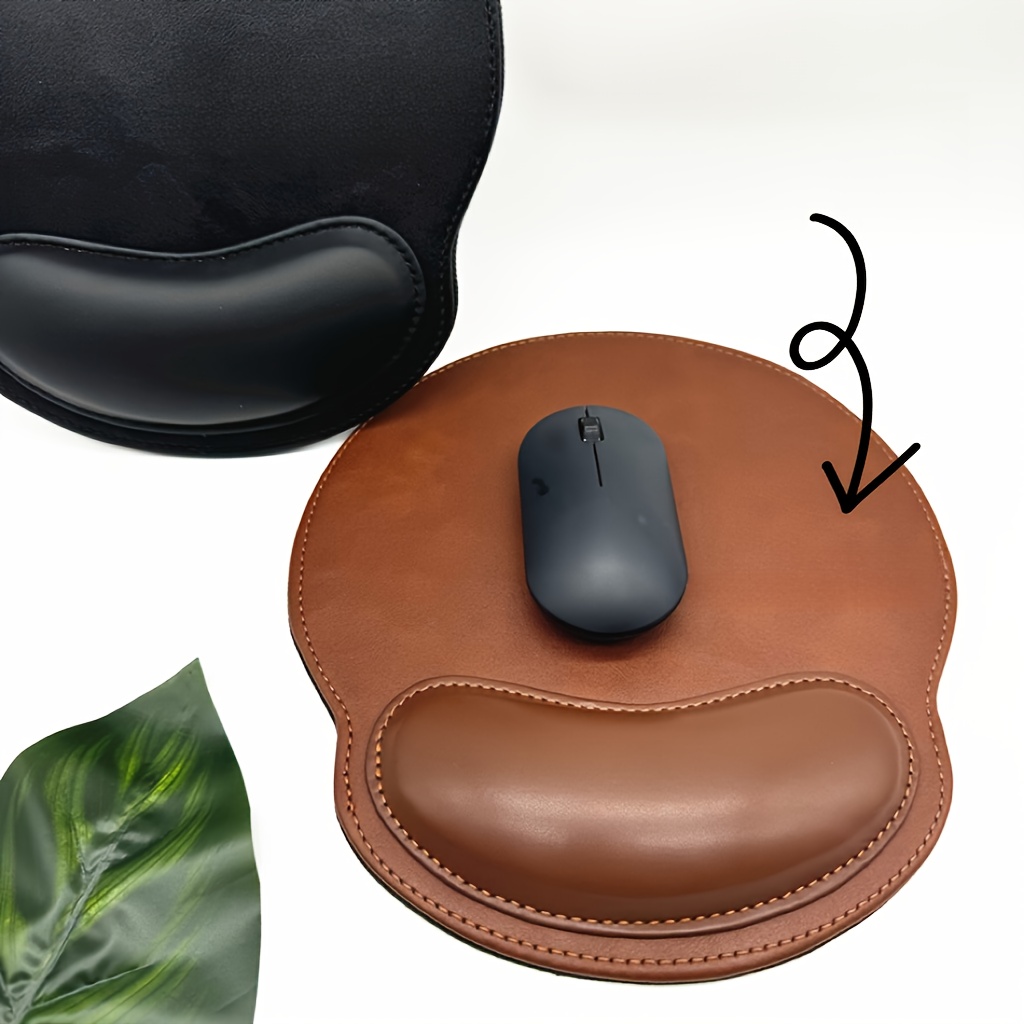 

1pc Ergonomic Mouse Pad - Premium Leather, Non-slip Base, Desk Mat For Office, Gaming, And Home Use | And Holiday Presents