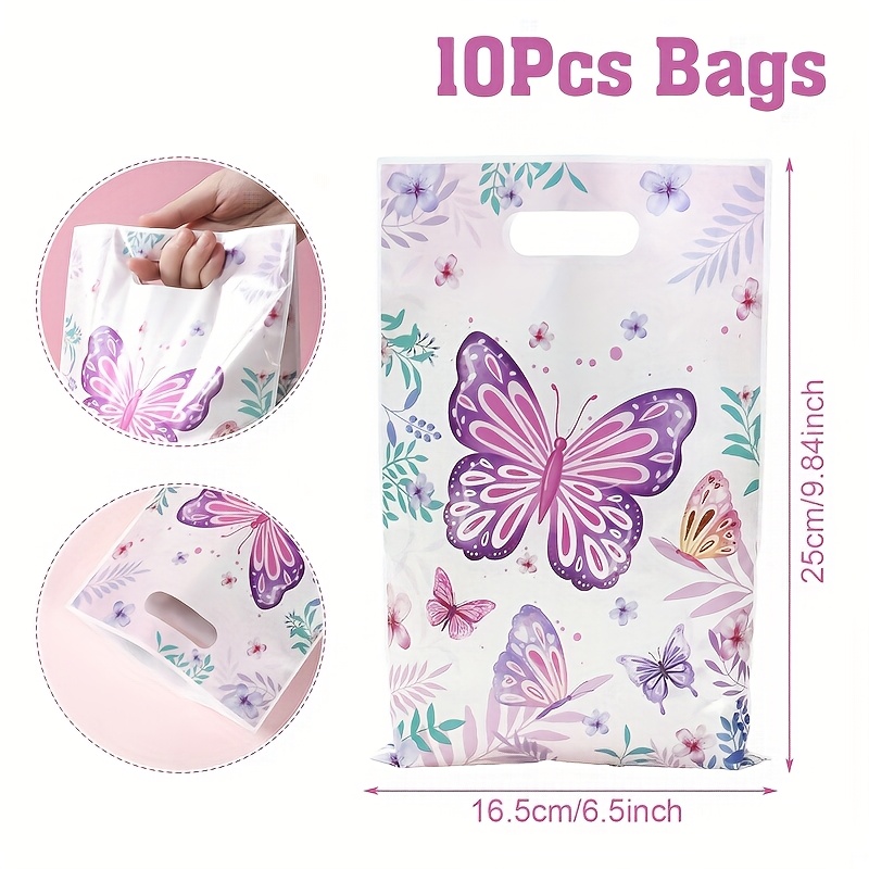 10/25pcs And Party Gift Bag, Theme Party Supplies, Happy Birthday Decor, Gift Tote Bag With Colorful Tulip, Ideal For Birthday, Garden, And Bicycle Themed Celebrations, Birthday Party Decorations