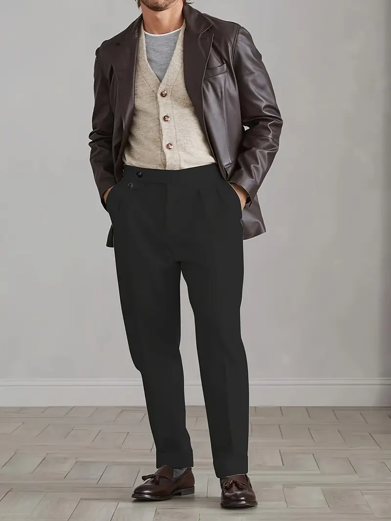 fit elegant suit pants mens casual retro style - Temu France fit elegant suit pants mens casual retro style - Temu France