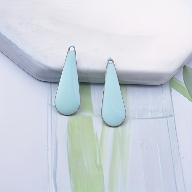 10pcs Double-Sided Enamelled Water Drop Charms for Jewelry Making