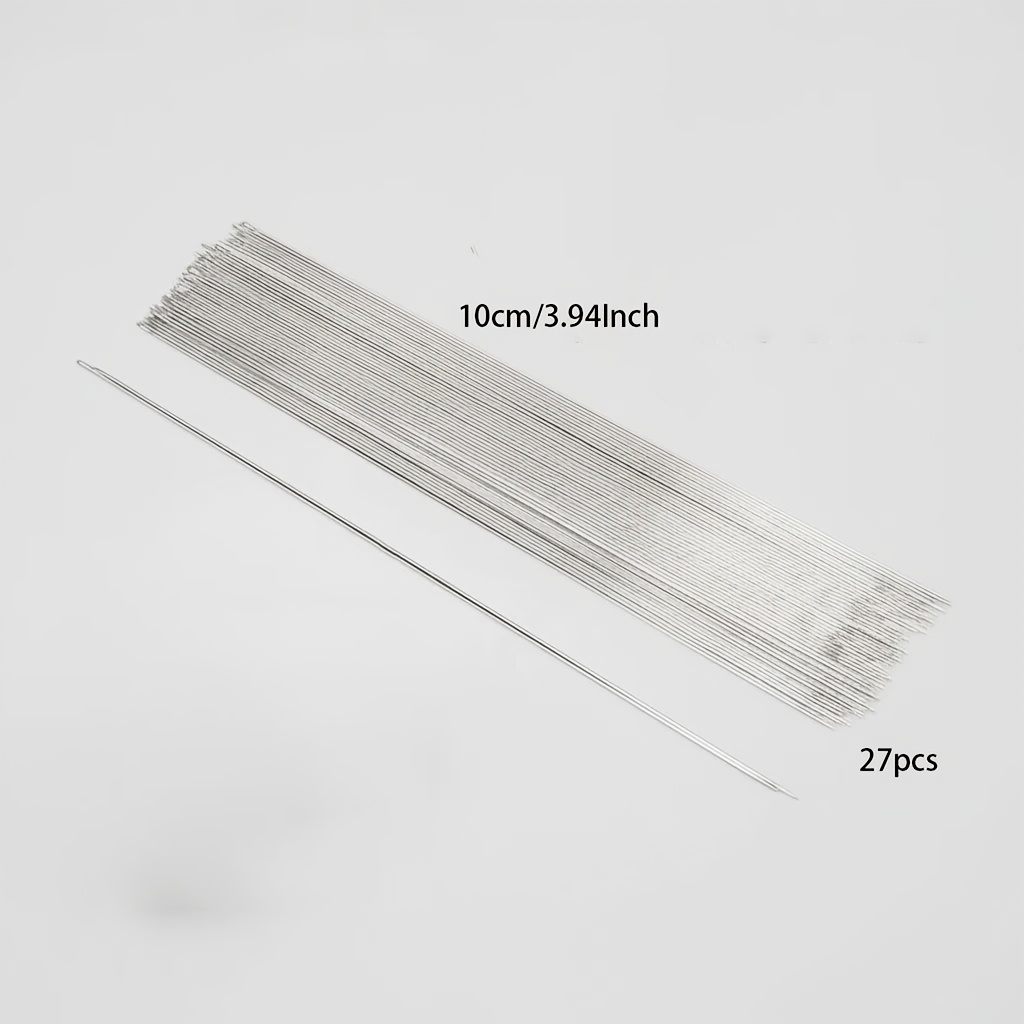TEMU 27 aiguilles à perler de 10 cm de long, aiguilles à perler faites à pour de bijoux et de perles variées
