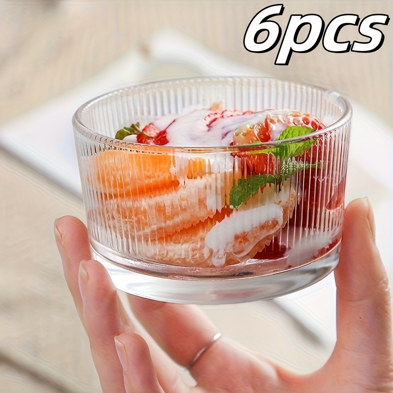 2/6/8/12pcs, Glass Dessert Bowl, For Family Gathering, , Birthday Party, Cafe
