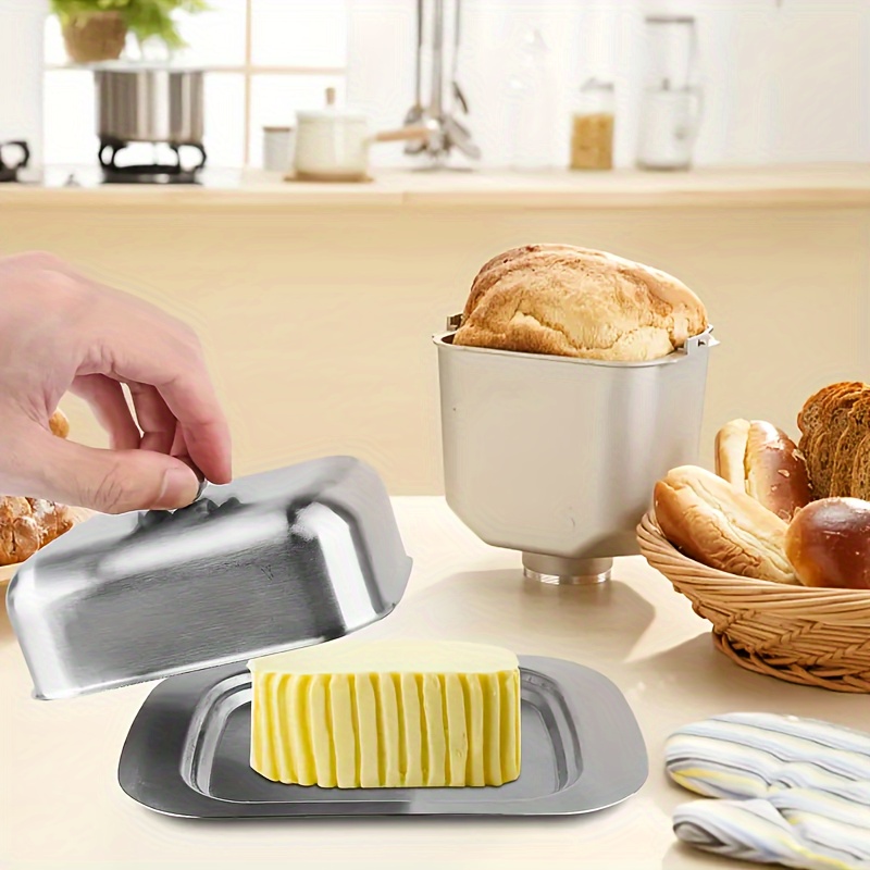 

Stainless Steel Butter Dish With Lid: Perfect For Cheese And Bread Storage - Kitchen Essentials