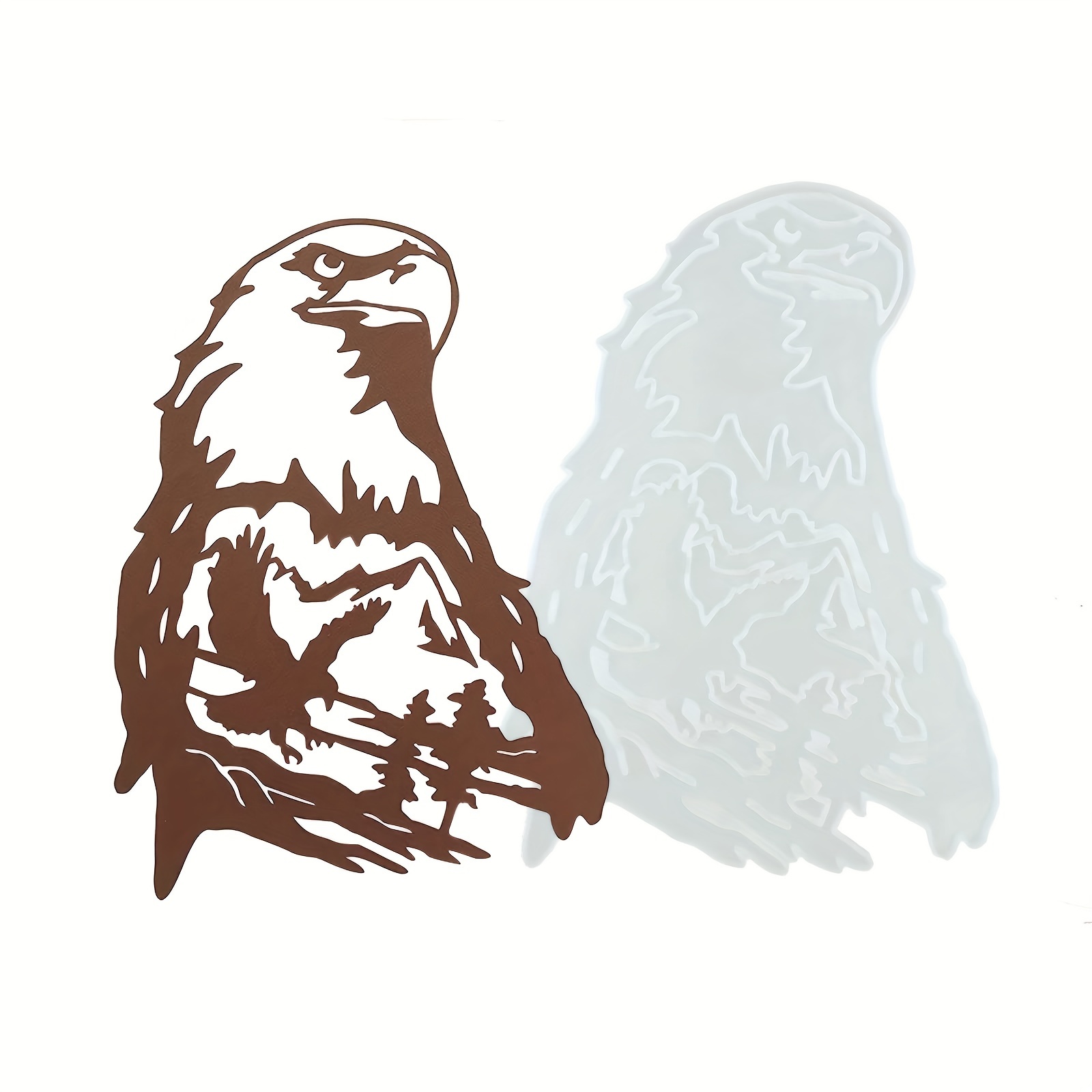 TEMU Bald Eagle Resin Mold, Eagle Wall Decor Animal Epoxy Resin Mold, Eagle With Mountain And Wall Art Silicone Mold For Epoxy Resin Casting, Wall