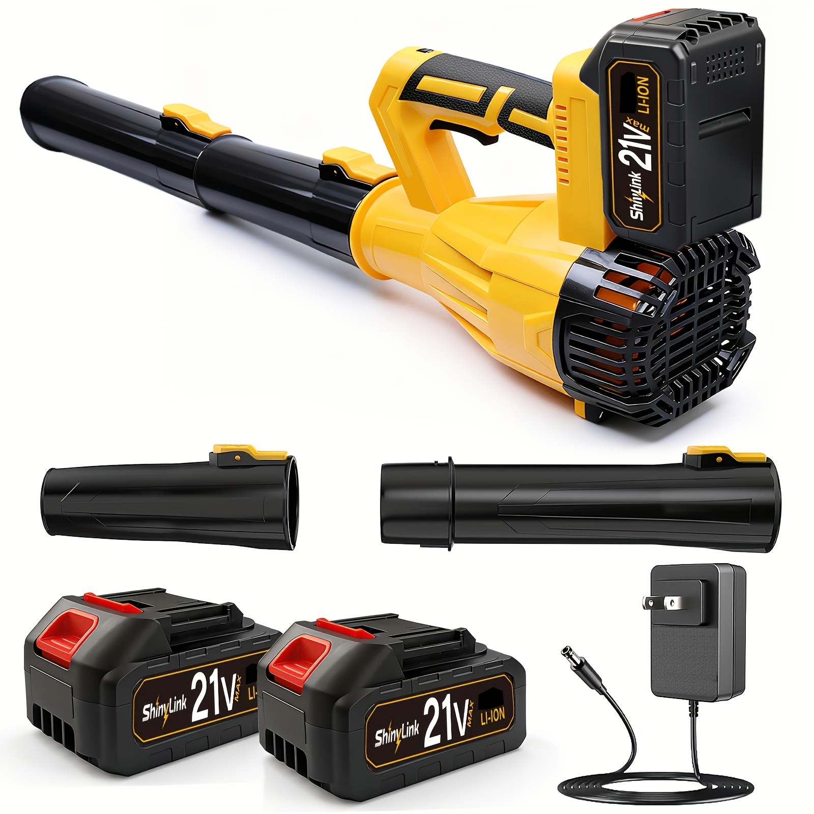 TEMU Cordless Leaf Blower With 1200mah Battery, 580cfm/160mph, 6 Speed Settings & Extension Tube - Non-slip Grip, Lightweight Build For Lawn