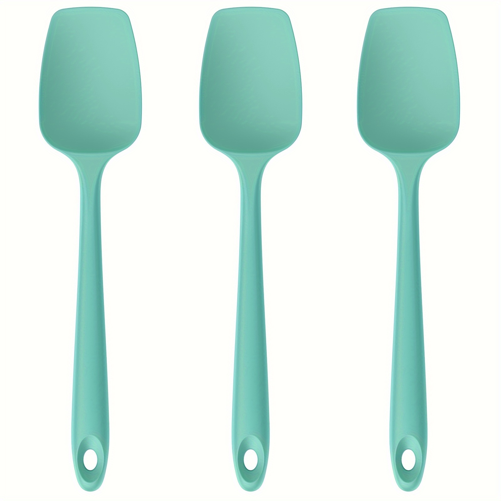 

3pcs, 600ºf High Heat Resistant Silicone Spoon Spatula Set, Bpa-free Flexible Cooking Mixing Scraper Baking Kitchen Utensils