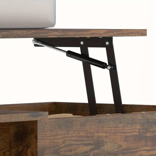 lift top coffee table with hidden storage gas lift tabletop dining table with storage shelf for room office walnut