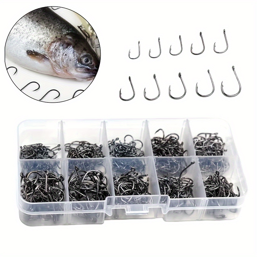 500 Pieces Carbon Steel Fishing Hooks, Round Hooks For Fresh Water Ice  Fishing, And Salt Water, Fishing Hooks, Suitable For Catfish, Trout, Bass,  Octo