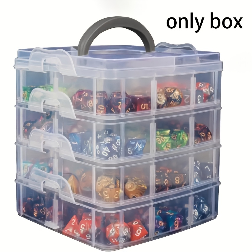 

1pc Multi- Adjustable Plastic Dice Storage Box With Dividers - Craft Organizer For Beads, Sewing Supplies, Jewelry Making & Hobby Accessories