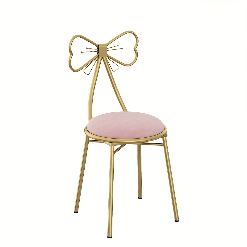 Makeup Chair With Detachable Backrest, Nail Art Chair, Bedroom Vanity Stool For Girls
