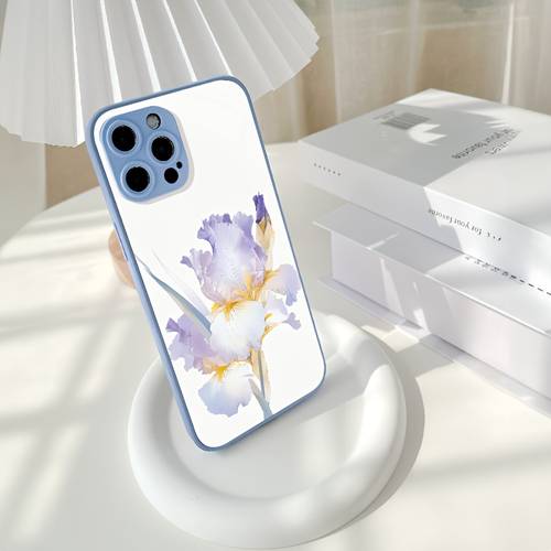 étui téléphone : violet aquarelle 3, étui premium en verre métallisé , double chute, design original, compatible avec iphone 15 pro max, iphone 14, iphone 13, iphone 12 pro max, iphone 11 et les modèles