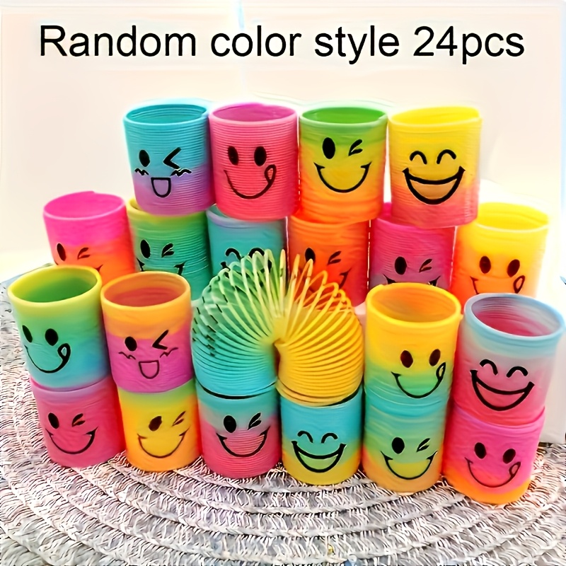 6 12 24 36   face spring toys spiral design durable plastic mini spring toys suitable for parties halloween birthdays easter and carnivals fun   activity additions random  