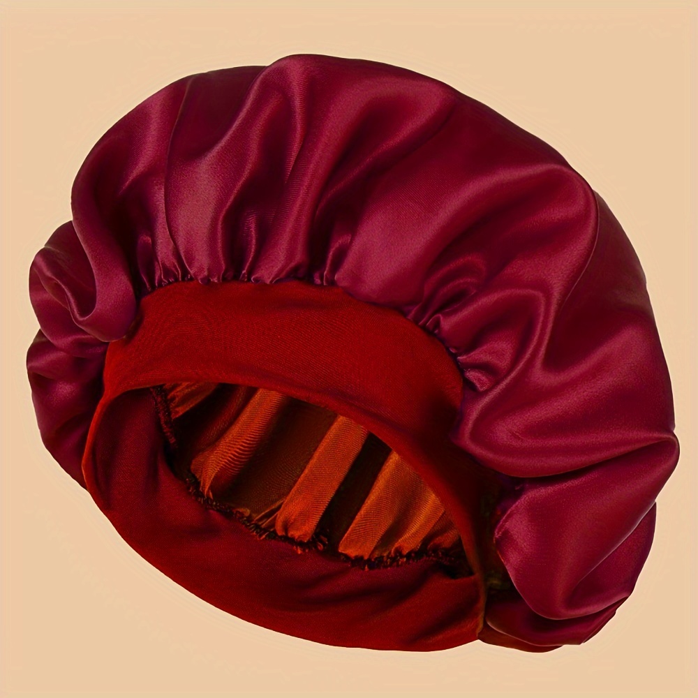 Unscented Silk Satin Sleep Cap Bonnet with Wide * – Comfortable * Band Shower Caps for Daily Use