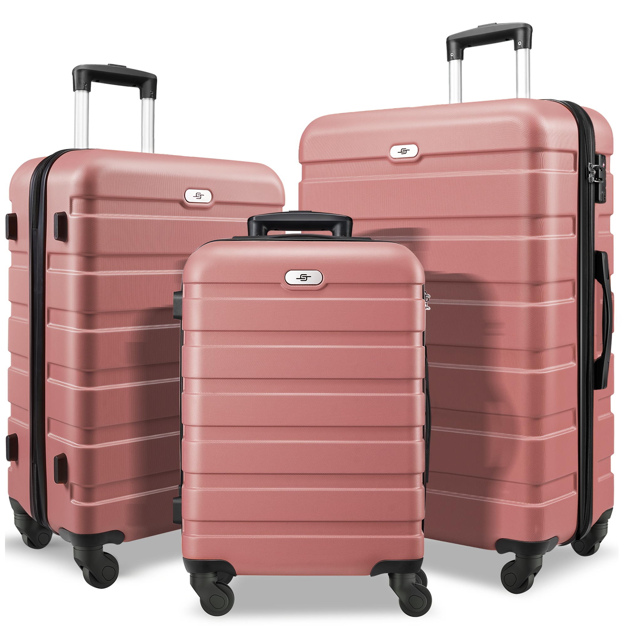 

3pcs Luggage Set, Hardside Abs Suitcase With (20"+24"+28")