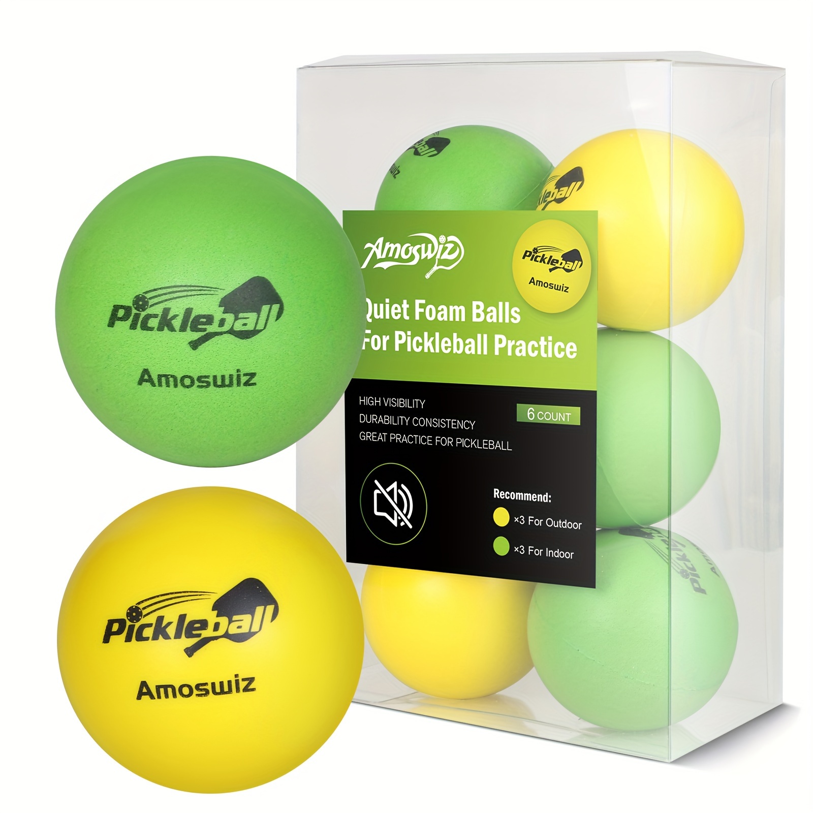 

Amoswiz Foam Pickleballs - For / , & - /, Pu