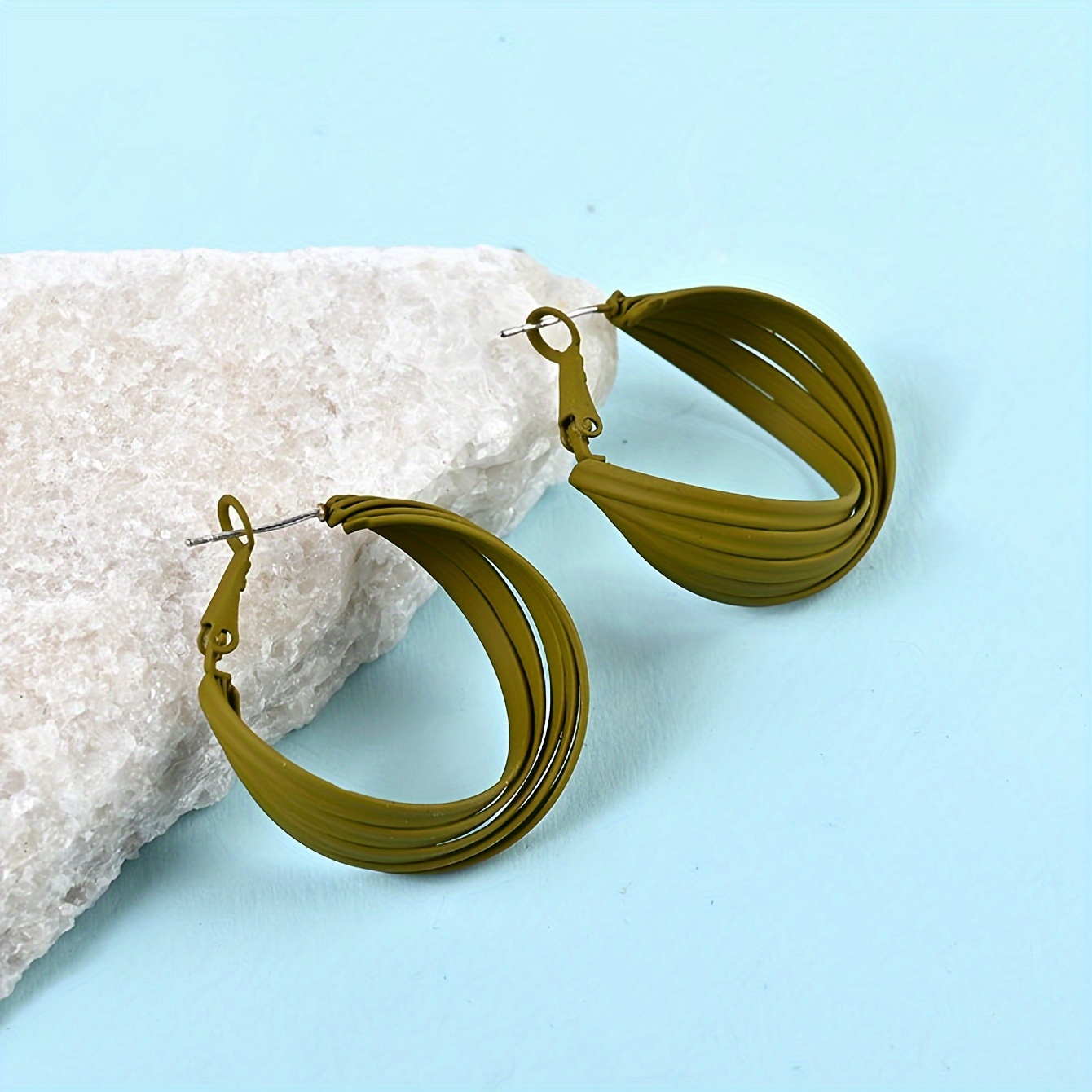 

Elegant Olive -shaped Hoop Earrings - Perfect For Parties And Gifts - No Plating, , 925 Silver Earwires - Suitable For All Seasons