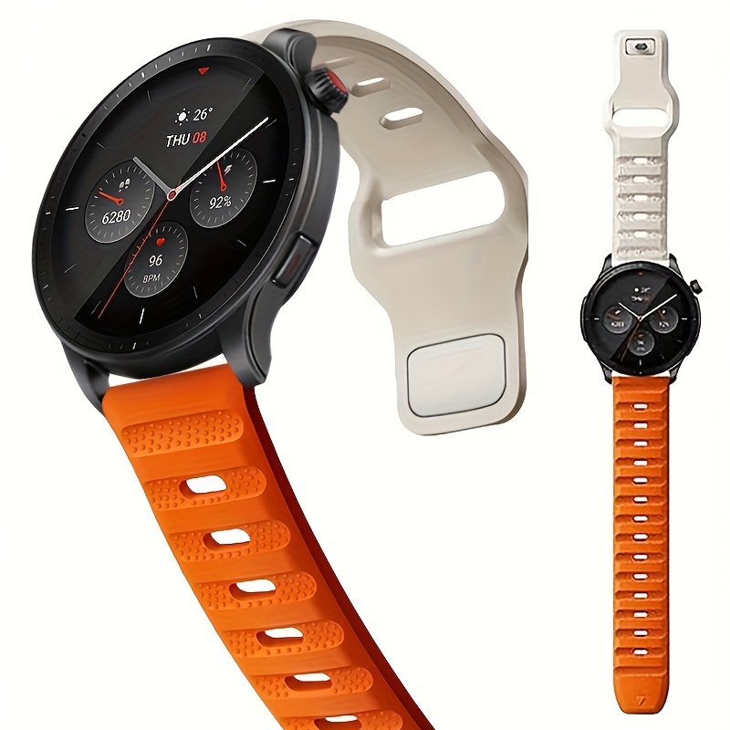 Cinturino Orologio 22mm Compatibile Con Samsung Galaxy Watch  5/6/pro/4/classic/3/44mm/40mm/active 2 Gear S3 / S2, Cinturino In Silicone  Huawei Gt/2/gt2 Da 20 Mm, Nero