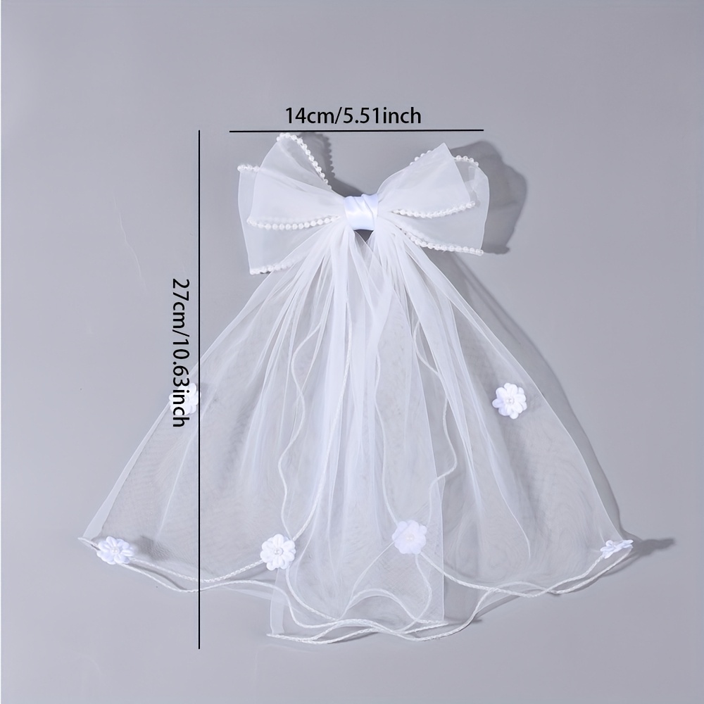 E-shop Elegante Braut-Haarspangen mit Perlen, Weiße Tüll-Polyester Haarbänder im Blumenstil - Geeignet für Alltagsausflüge und Wichtige Anlässe wie