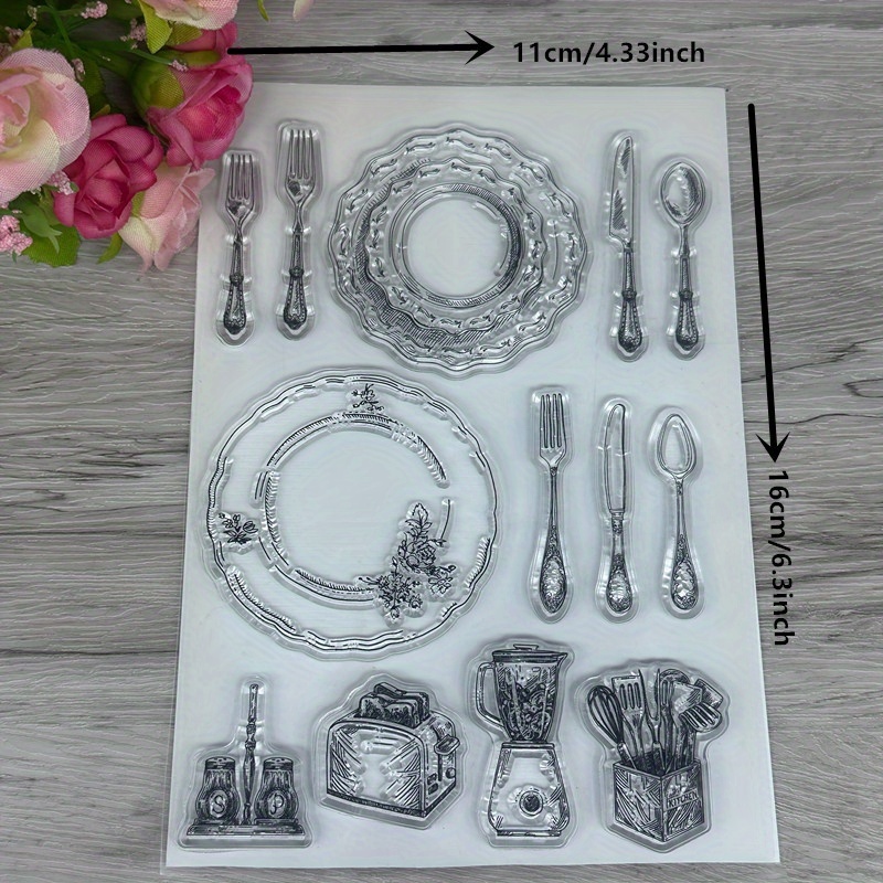 Dining Plate Clear Stamps Scrapbooking Stamps Paper Card Decoration Photo Gift