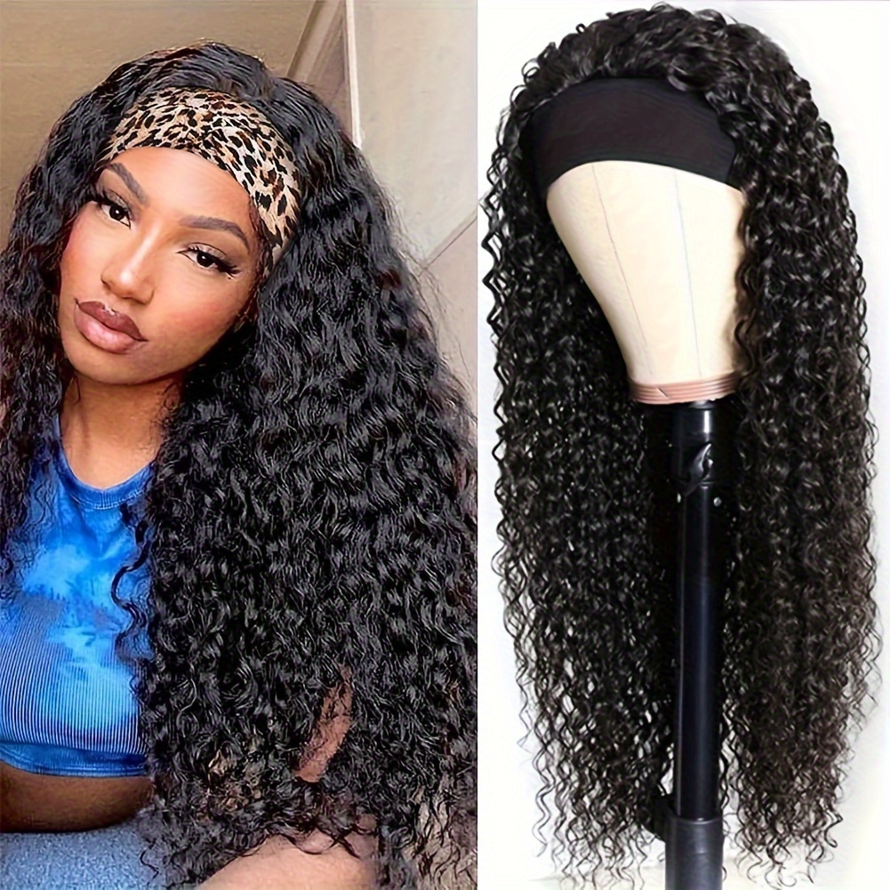 

Headband Wig Human Hair Wig-glueless Headband Wig None Lace Front Wigs Human Hair Curly Hair