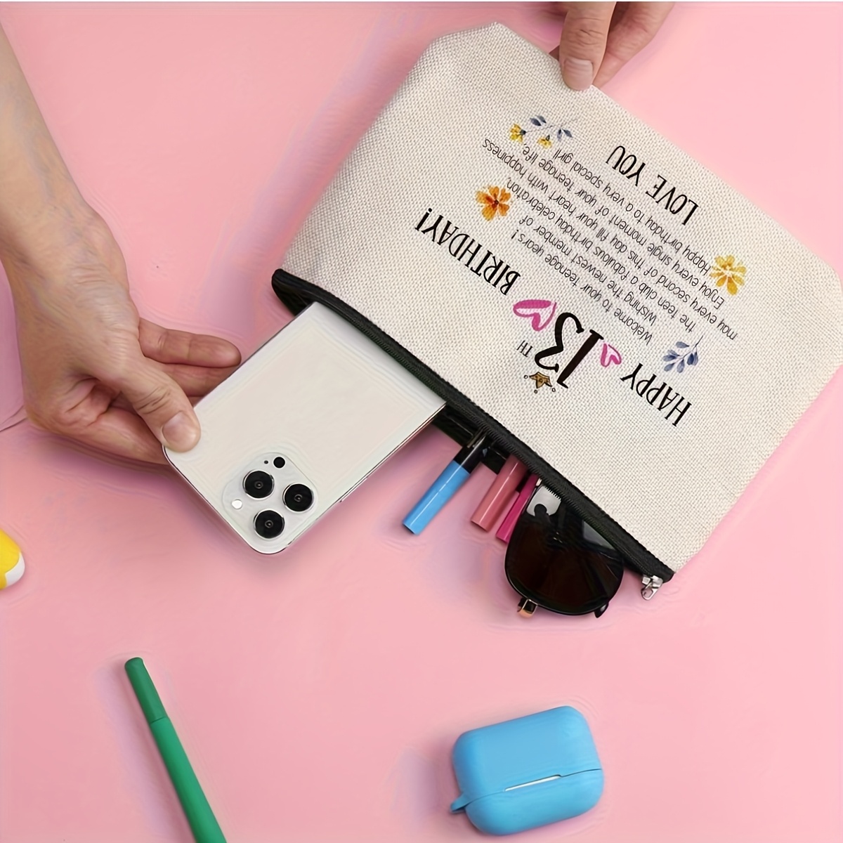 1pc 13th birthday gifts girls makeup bag best gift ideas 13 Temu
