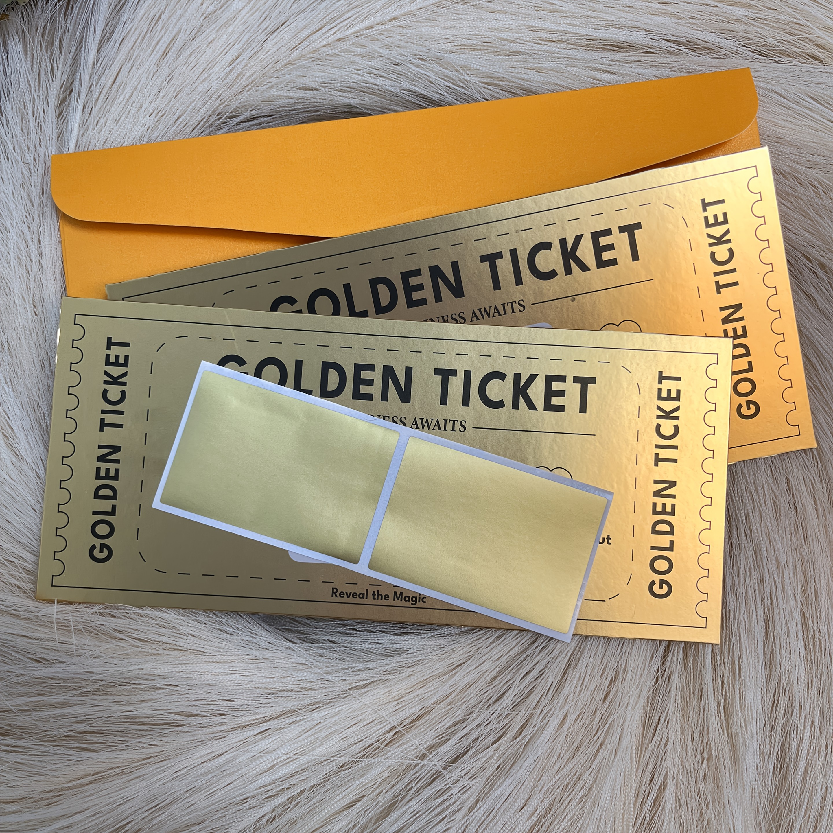 TEMU 2 Pack Golden Ticket Surprise Scratch | Valentines Surprise Reveal Card | Ideal For Valentines Presents | Gifts For Men | Gifts For Women |