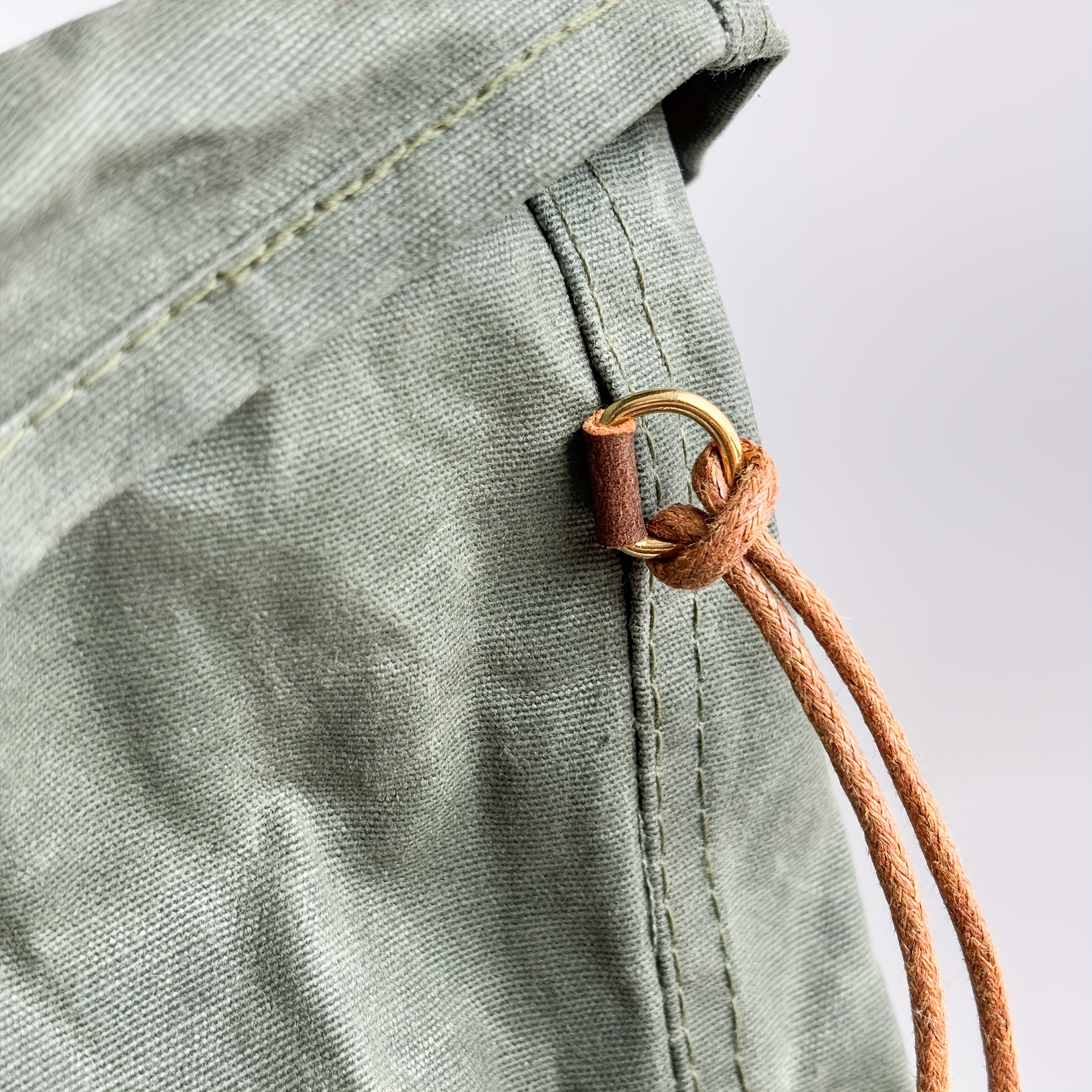 Waxed Canvas Outdoor Camping Storage Bag, Multi-Purpose Drawstring Vintage Style