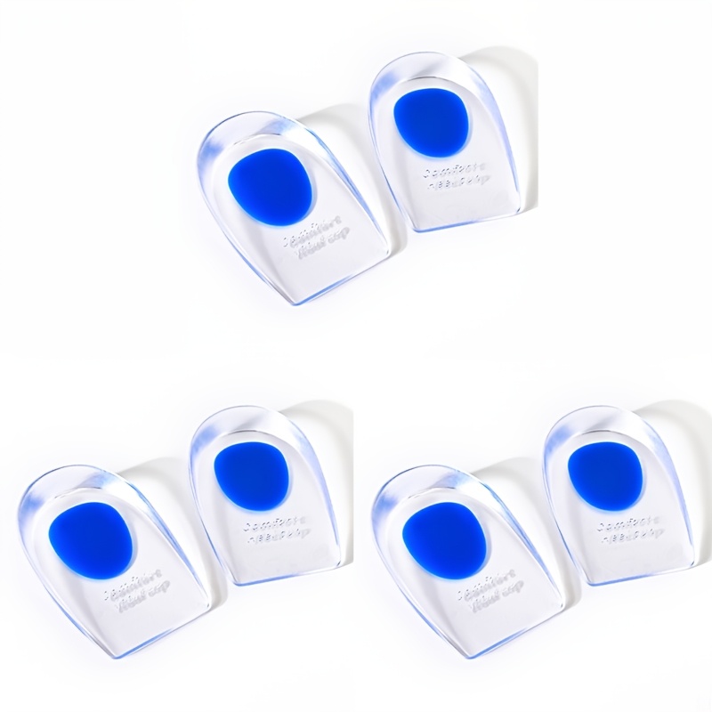TEMU 3 Pair Silicone Heel Pads Shock Absorption Insole