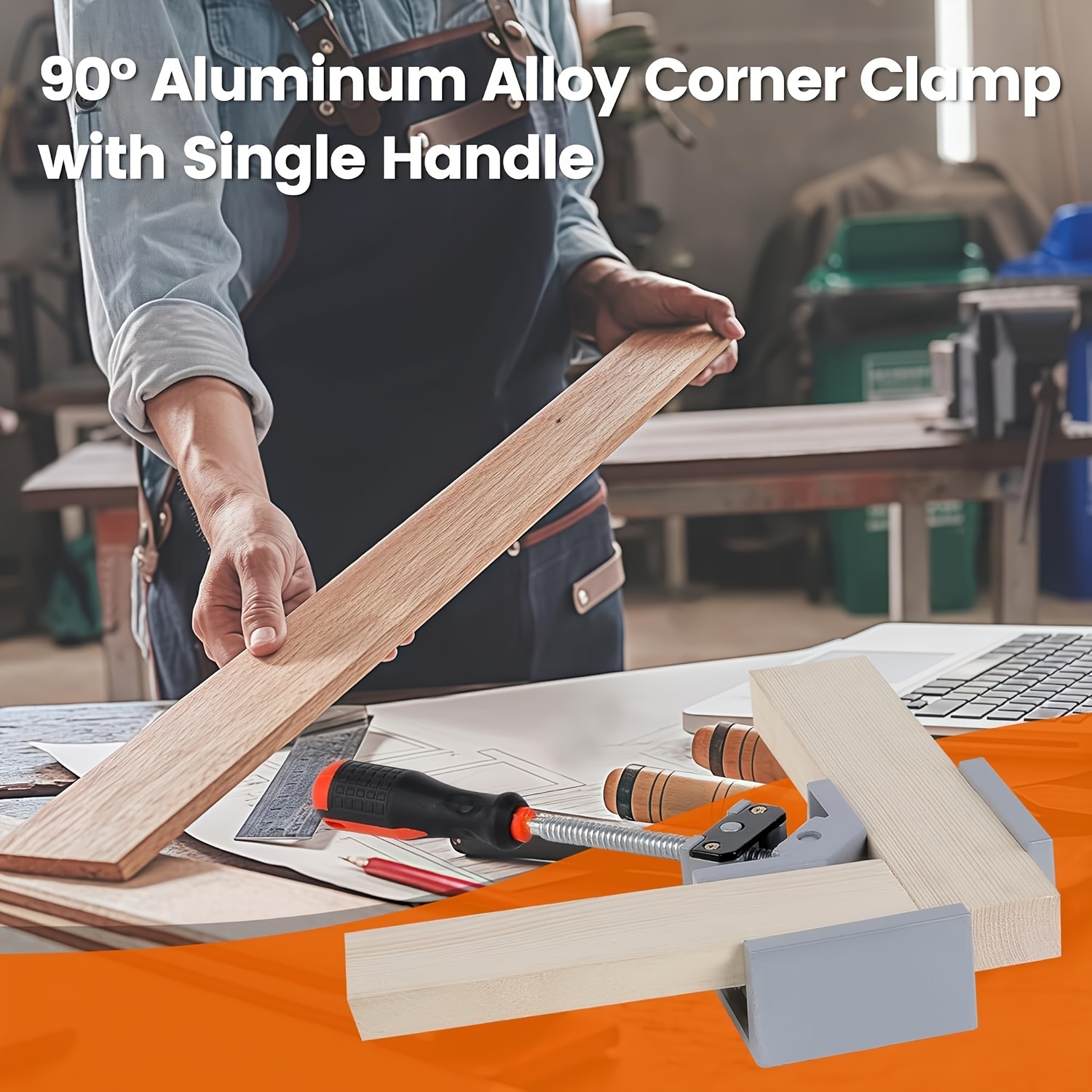 4-Pack 90° Corner Clamp Set – Adjustable Aluminum Alloy Right Angle Clamp, Single Swing Handle, For Woodworking, Welding, Photo Framing & DIY