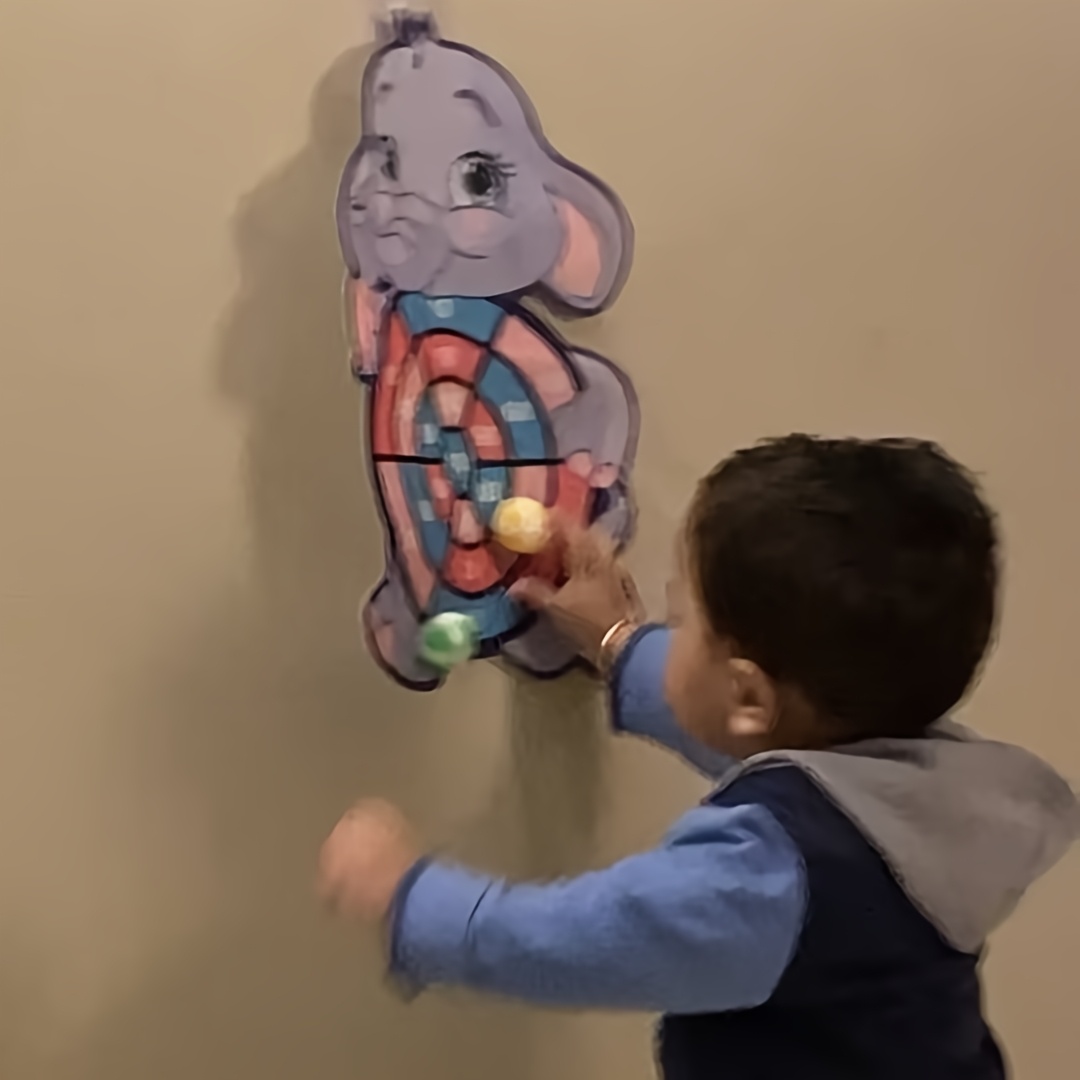 TEMU Jeu de avec boules et cible, 4 styles d'animaux mignons disponibles, jeu interactif intérieur/extérieur parent-enfant, améliore la coordination