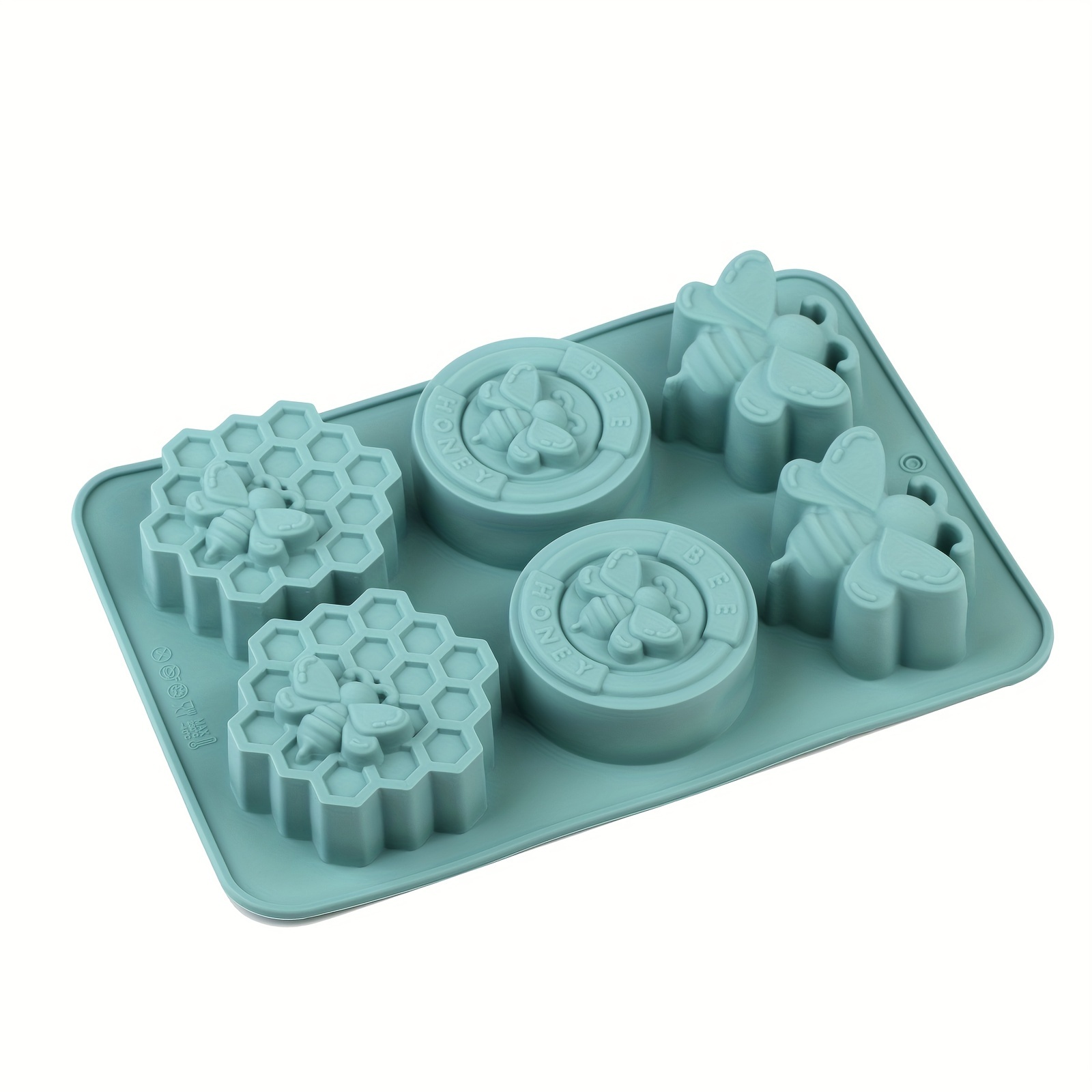 Image of Bee-themed Silicone Mold For Soap, Wax, And Desserts - Cute 3d Honeycomb Design In Pink/blue/yellow, &