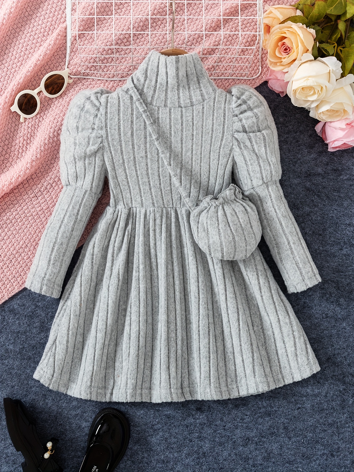 dresses for teens winter Top Girls Girls Winter Dress Sold On Temu United States boho brautkleid Girls Dresses Casual Long Color:Navy/Sky A1154 Allure Bridals