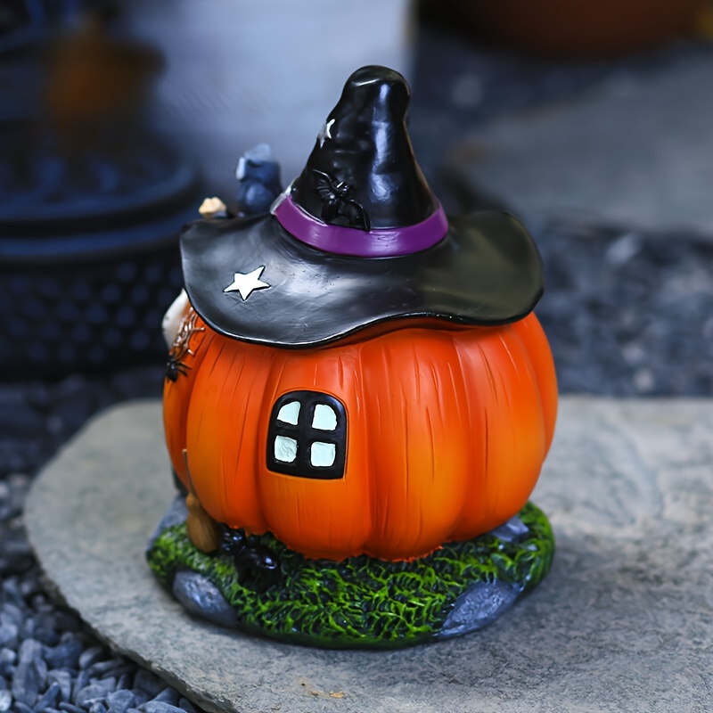 Gatuida 6 Stück Halloween Kürbis Figuren - Miniatur Harz Deko Für Garten & Aquarium