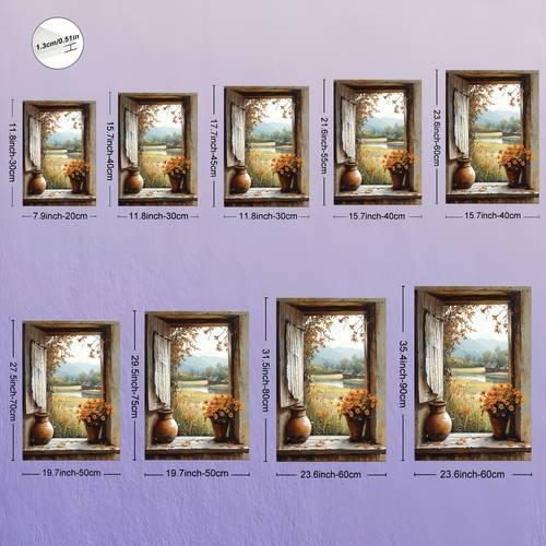 2d flat 1pc framed 2d flat canvas painting rustic with and countryside landscape ideal for decorating living room bedroom dining room study entryway