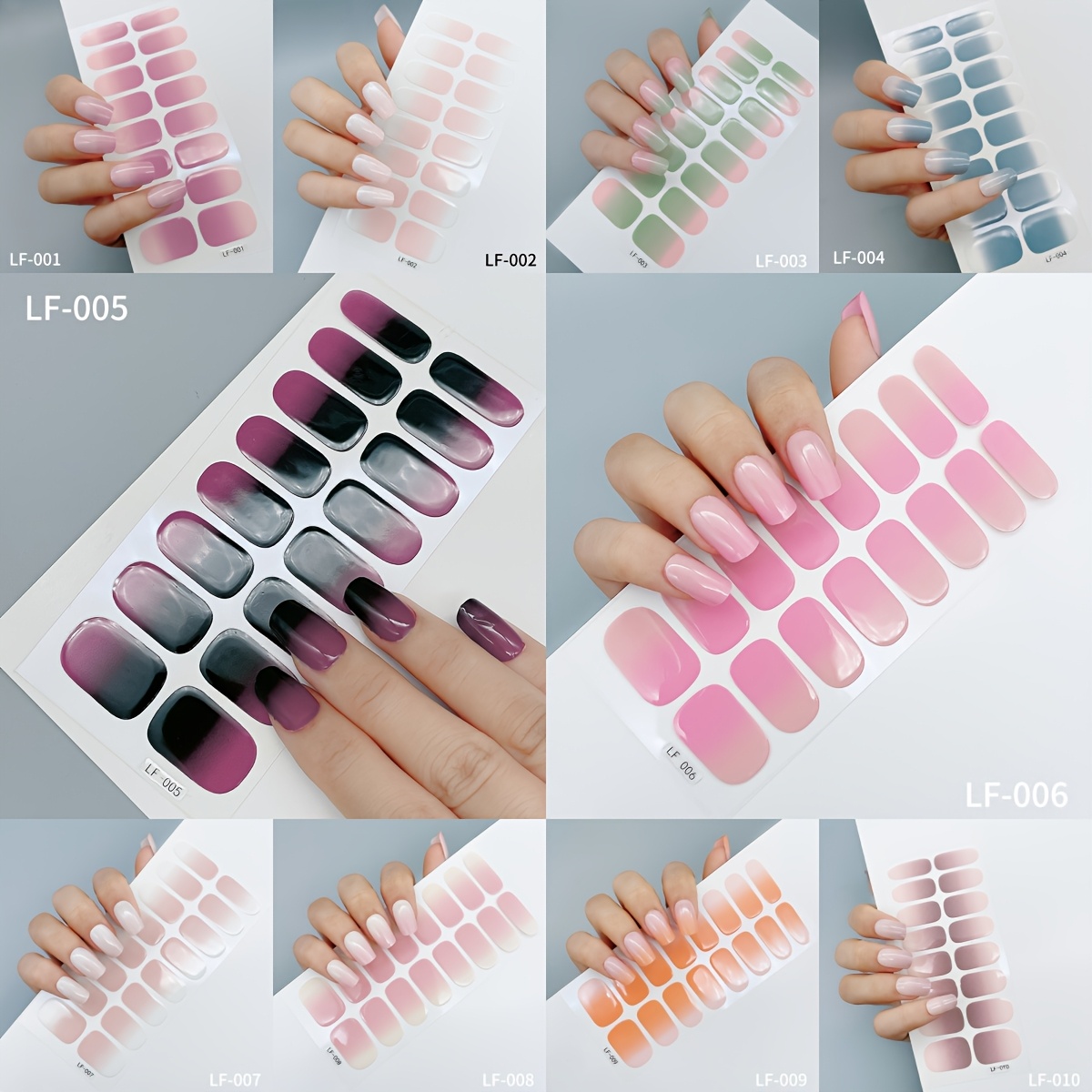 

16-finger Gradient Series - Set Of Nail Stickers Simple And Fresh Nail Stickers 20