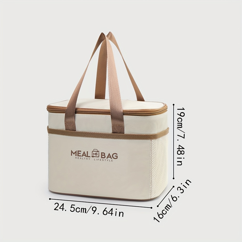 TEMU Lunch Bag, Handbag, Insulated Lunch Bag, Aluminum Foil Insulation Bag, Portable Lunch Bag. Thickened Minimalist Office Worker, Student Insulated