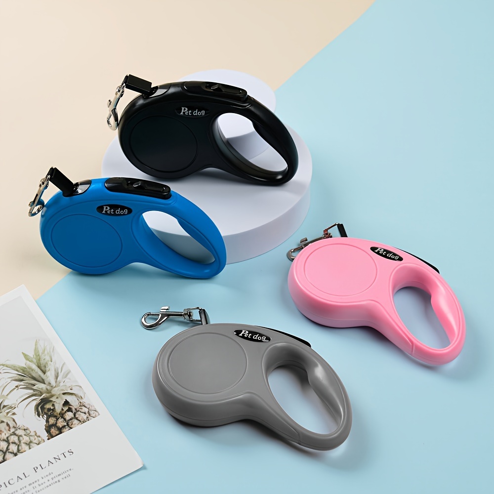 

Pet Retractable Leash - 10ft/ Blue, Black, Pink, And Gray Options - Nylon Material - Suitable For Dogs