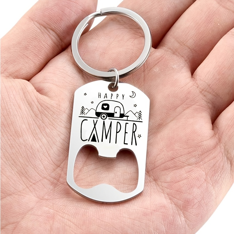 Gift For Camping And Travel Enthusiasts: Bottle Opener Keychain For Dad, Husband, Boyfriend