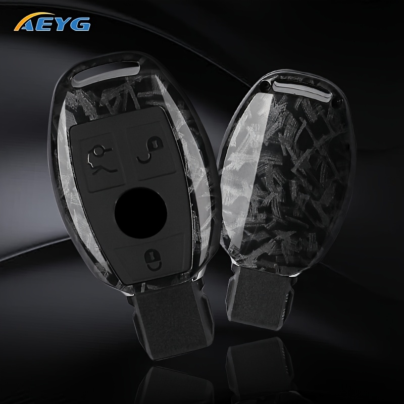 Image of Abs Carbon Fiber Car Key Case Cover For Mercedes Bnez Glc W203 W210 W204 W176 Accessories