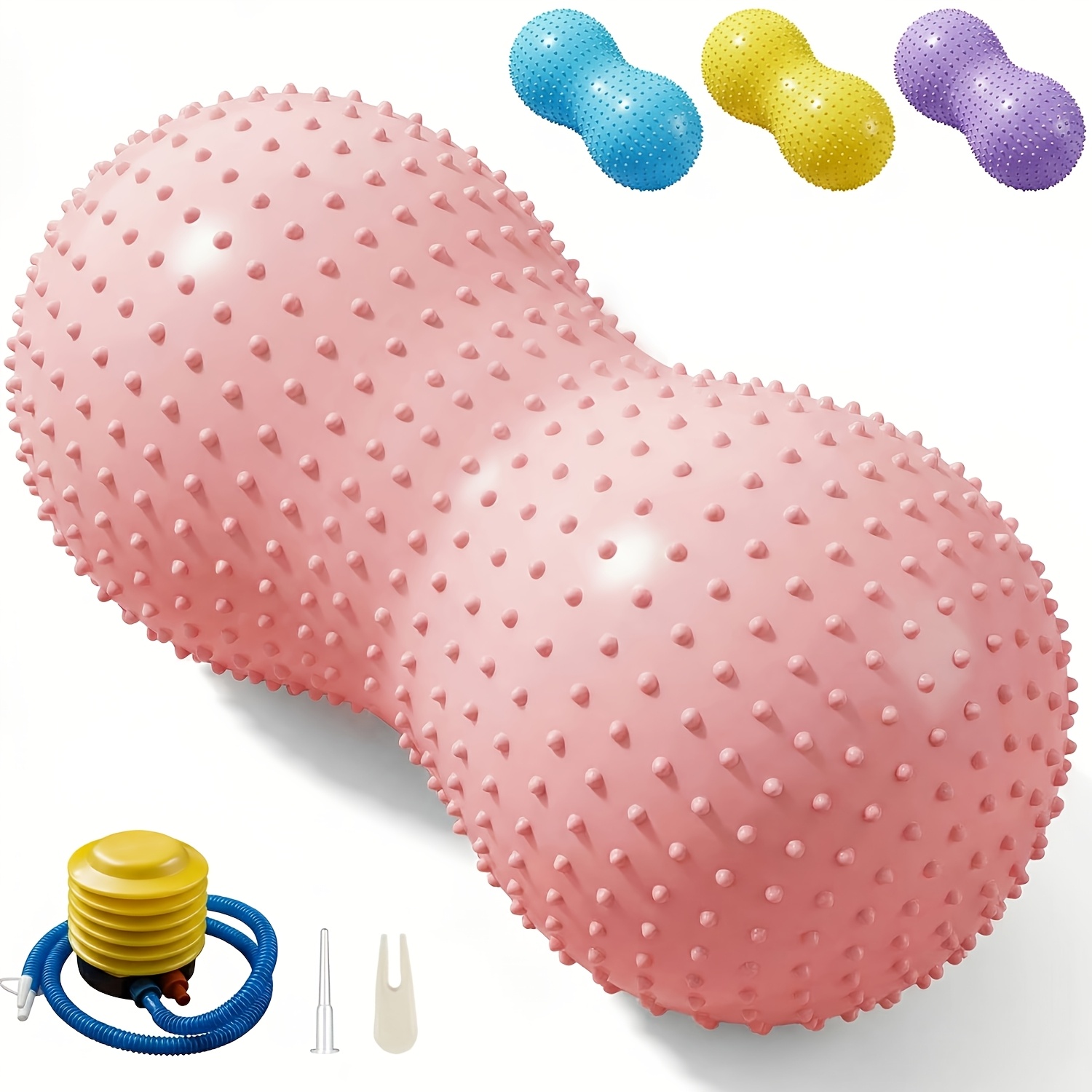 Anti-Burst Peanut Yoga Ball, Stability Fitness Exercise Ball with Inflation Pump, Non-Slip Texture for Core & Balance Tr
