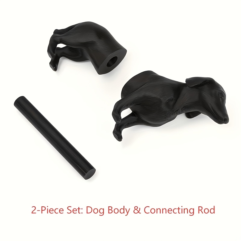 Image of A Set Of 2: Dachshund-themed Toilet Paper Holder With + Connecting Rod - A Freestanding Black Roll Holder Featuring An Adorable , Made Of Sturdy Plastic, Suitable For Kitchen Paper Towels