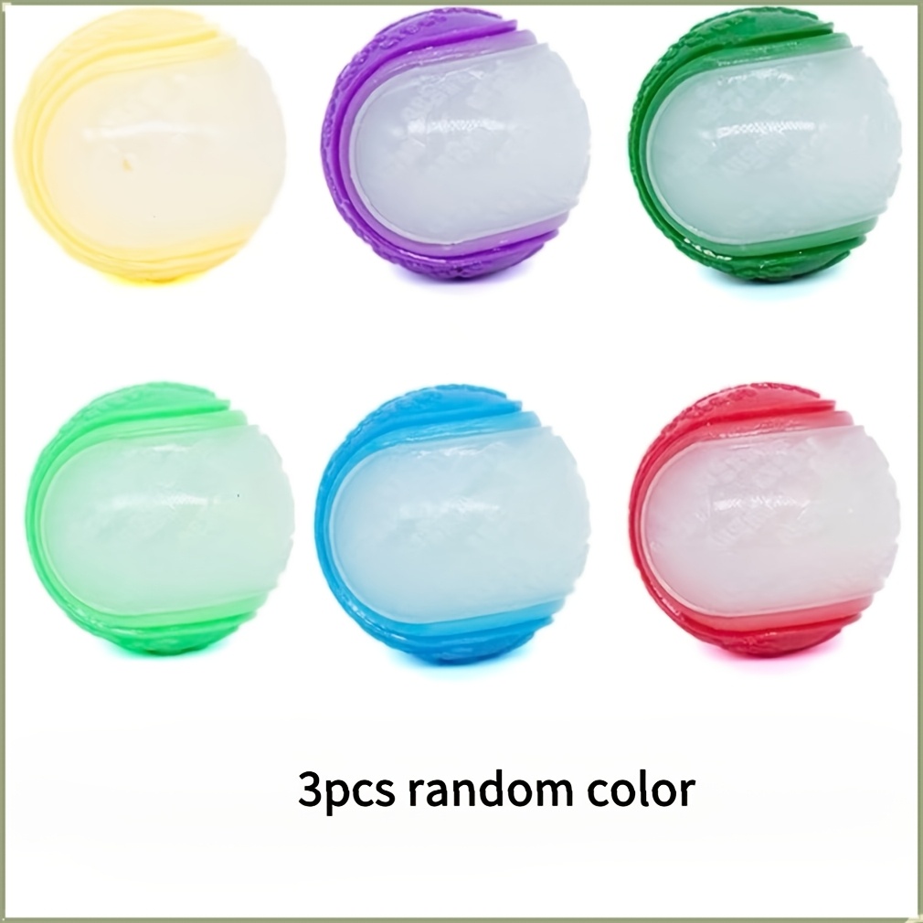 TEMU 3pcs Set Of Random -in-the-dark Balls For Pets, Suitable For Small To Medium Dogs, Chew And Toys For King Charles Spaniels/teddy Dogs,