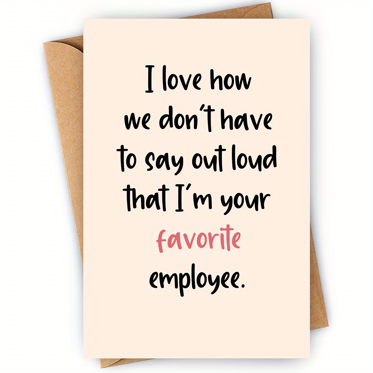 

Funny Boss Appreciation Greeting Card - 'favorite Employee' Cartoon Design - Versatile Birthday & Thank You Card For Any Recipient - Pack Of 1 With Envelope