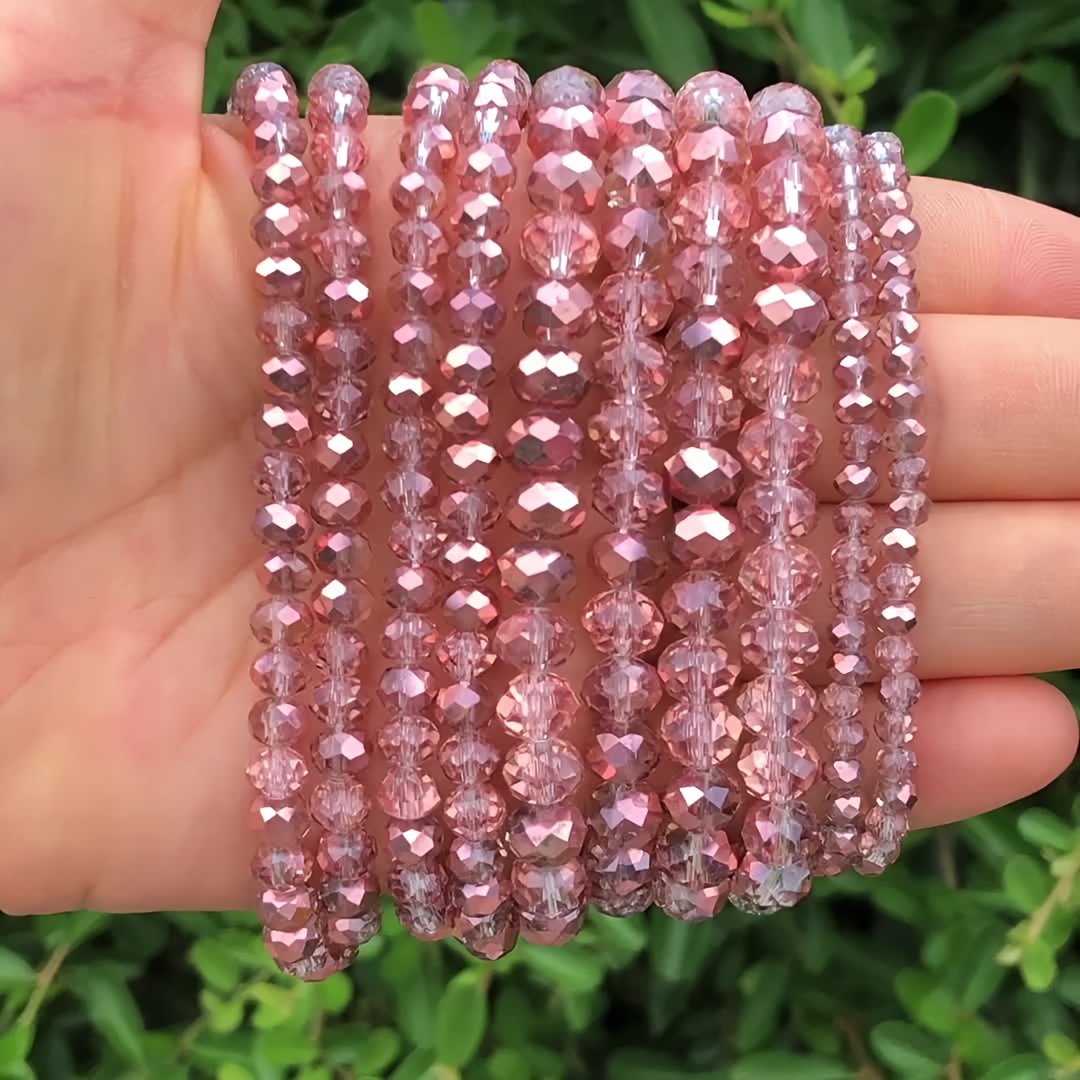 

Perles Rondes Plates en Verre Doré Rose, 3/4/6/8mm - Kit de Fabrication de Bijoux DIY pour Bracelets, , Boucles d'Oreilles & Accessoires de Mode