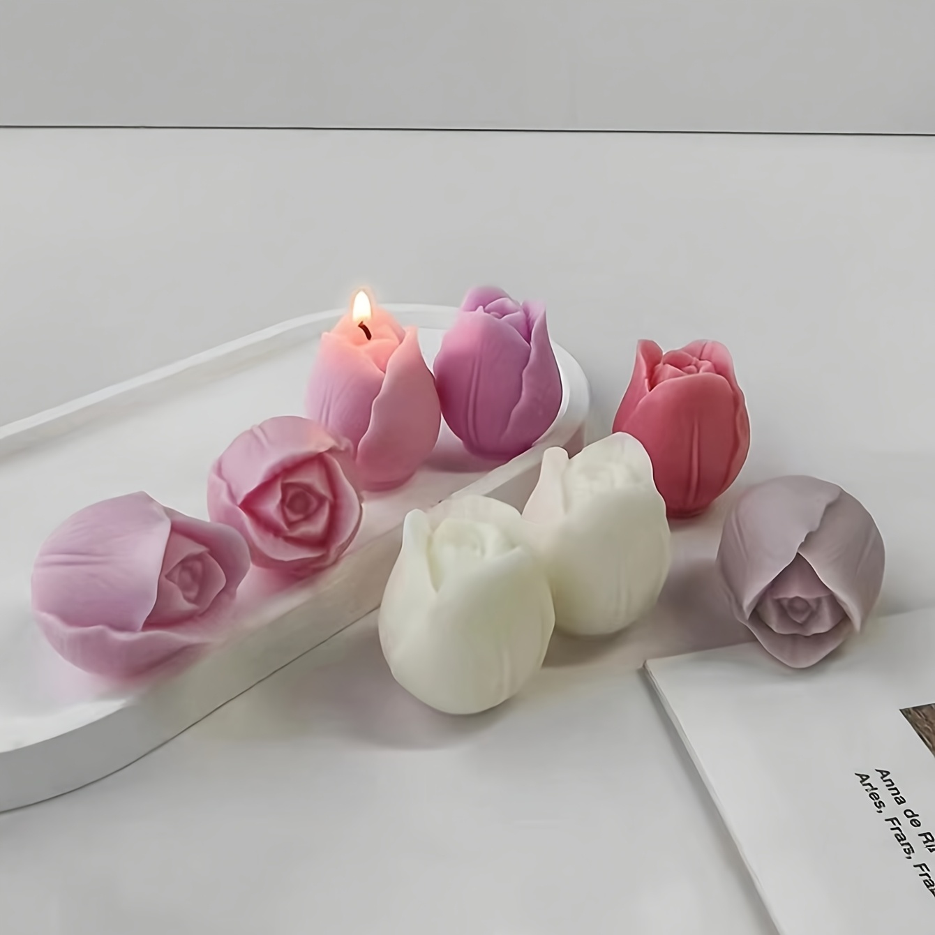 

1 Set Silicone Candle Mold, Diy Flower Bouquet Aroma Stone Decoration, Floral Theme Irregular Shaped Mold