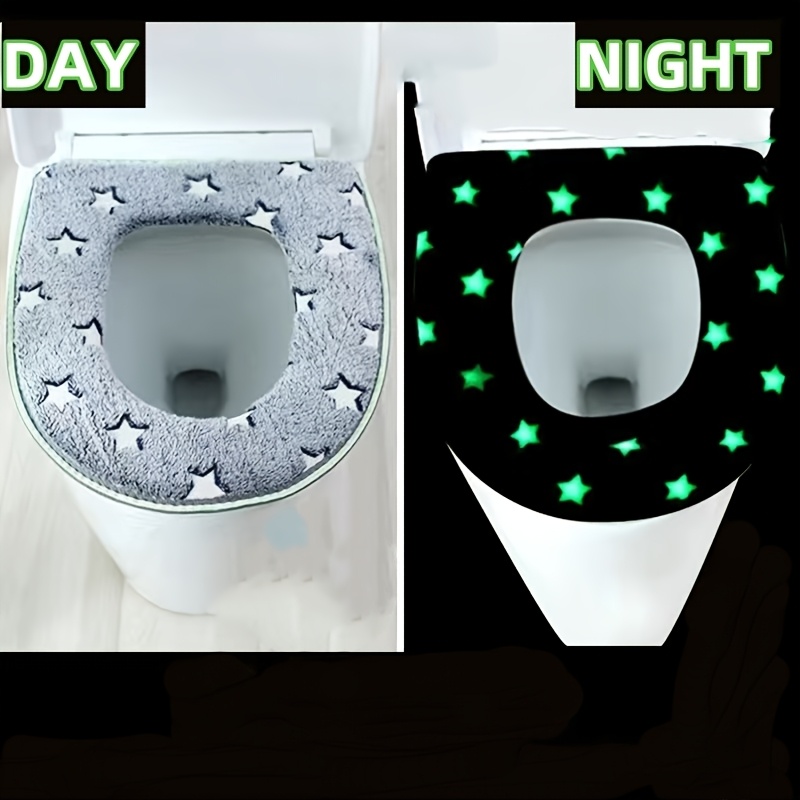 Image of 1pc Creative Luminous Toilet Seat Cushion, Detachable Toilet Seat Cushion, Luminous Toilet Cover, Toilet Seat, Essential For Home Use, Used For Bathroom, Hotel, Christmas Gift, Valentine's Day Gift