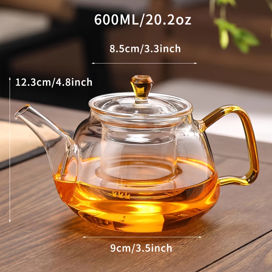 1個 ガラス内釜フィルター花茶ケトル 高温対応 オフィス＆ホーム用茶 