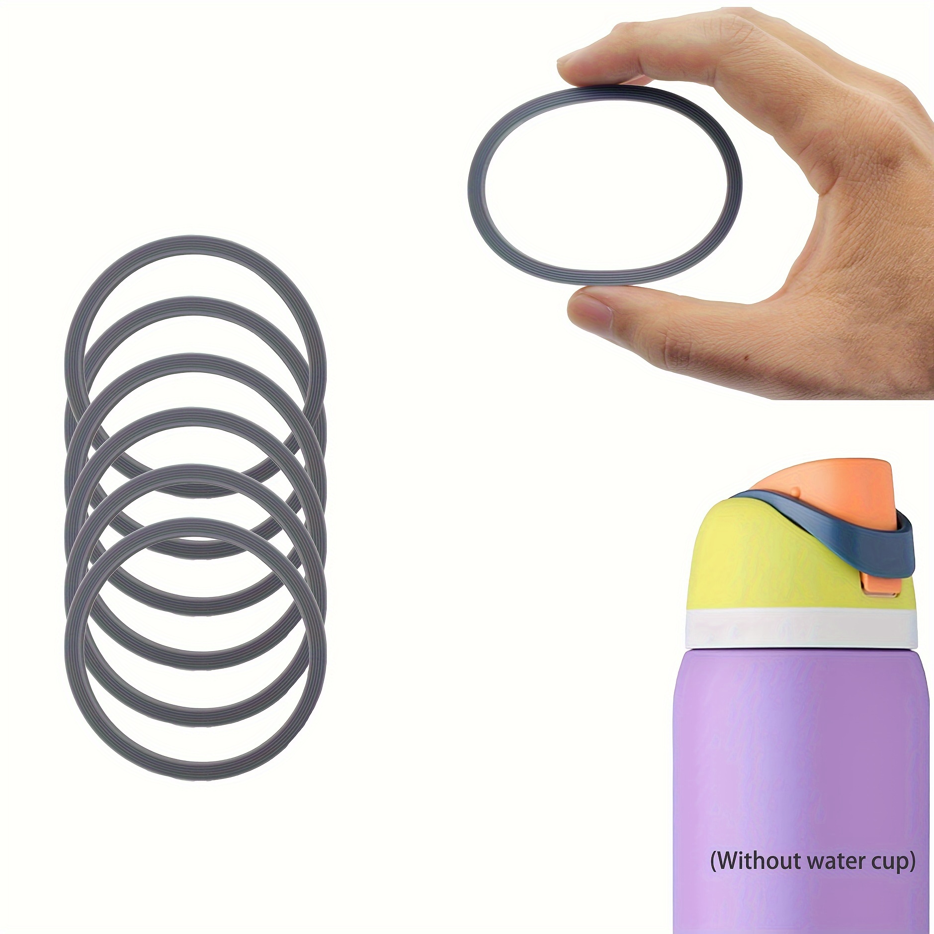 

6pcs Silicone Sealing Rings For Water Bottles, Compatible With 19oz, 24oz, 32oz, & 40oz Same Model Bottles, Leak-proof Replacement Gaskets, Easy Installation