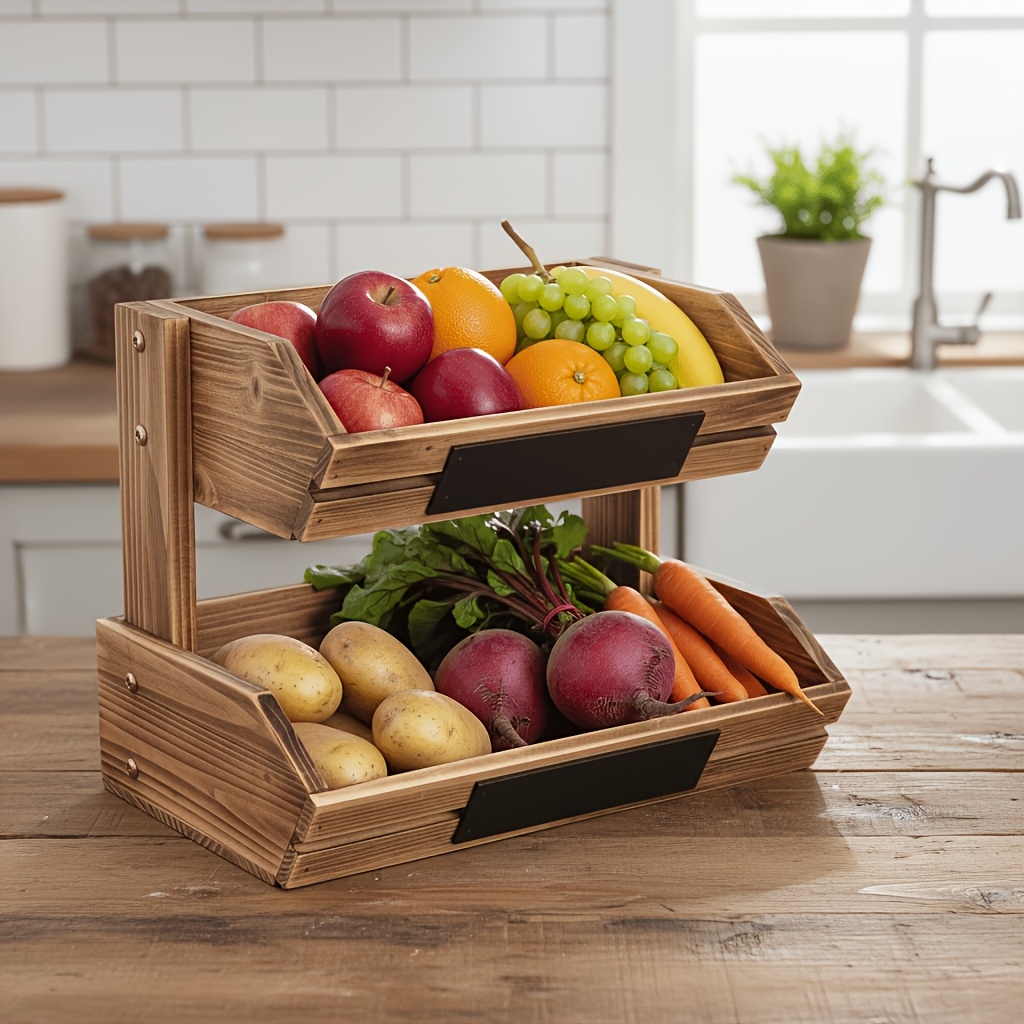 Wooden Multi-Layer Desktop Storage Rack for Miscellaneous Display