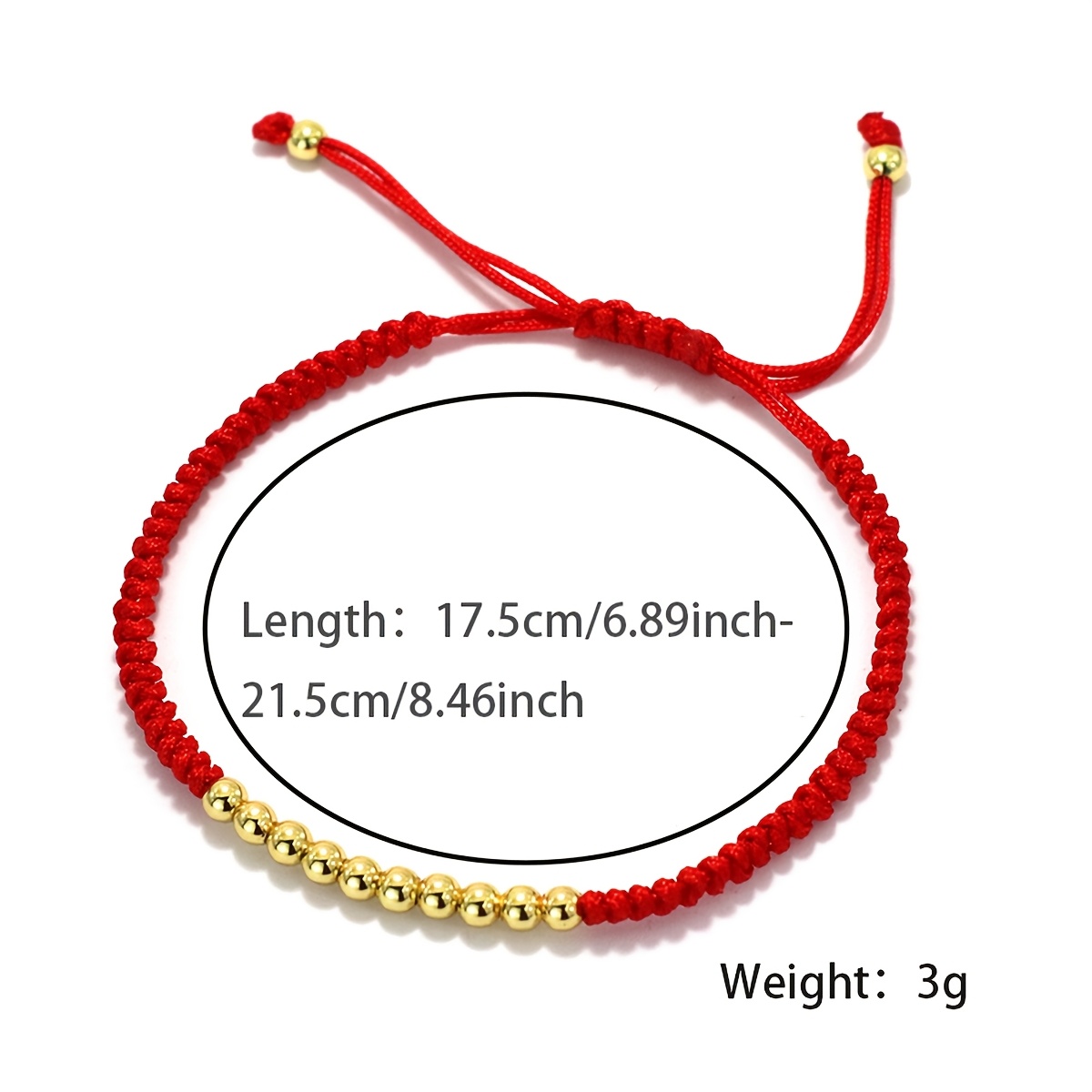 Nylon Red Adjustable String Bracelet, Unisex Gift